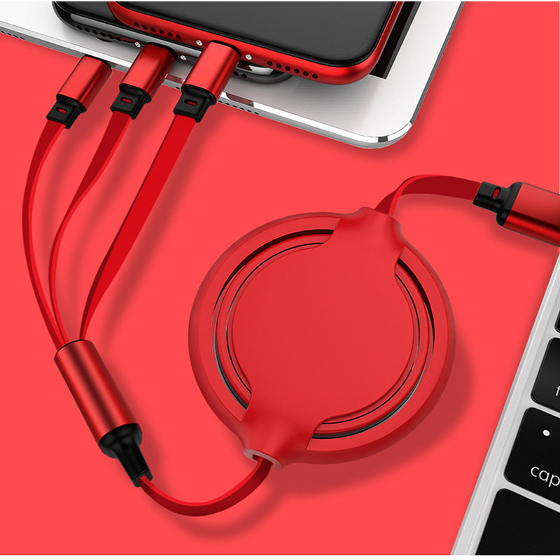 Multifunctional Liquid Silicone Three-in-one Mobile Phone Fast Charging Cable
