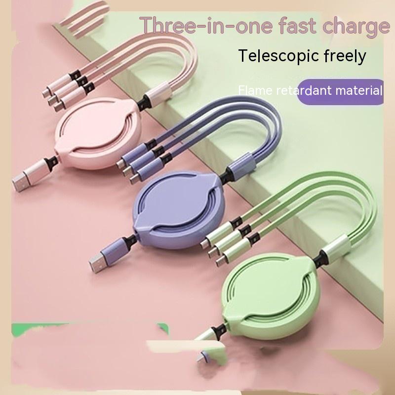 Multifunctional Liquid Silicone Three-in-one Mobile Phone Fast Charging Cable