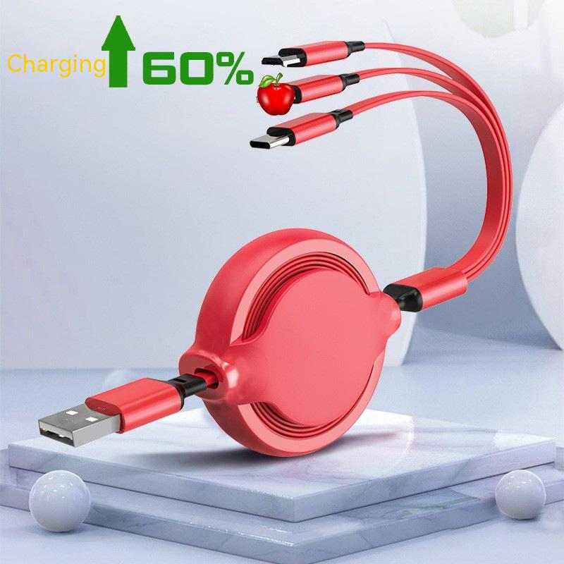 Multifunctional Liquid Silicone Three-in-one Mobile Phone Fast Charging Cable