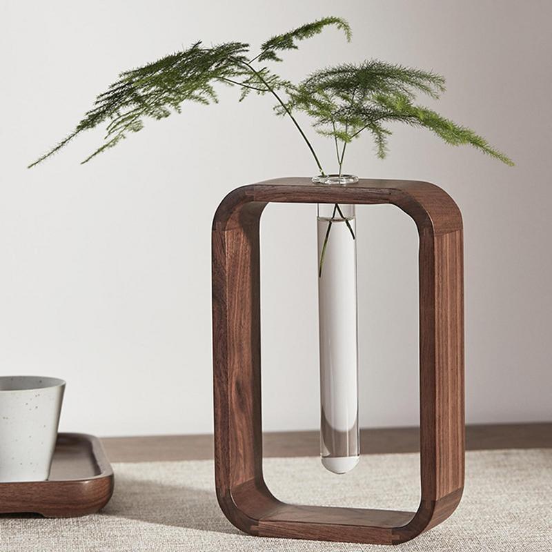 Wooden Hydroponic Vase - Office Cozy